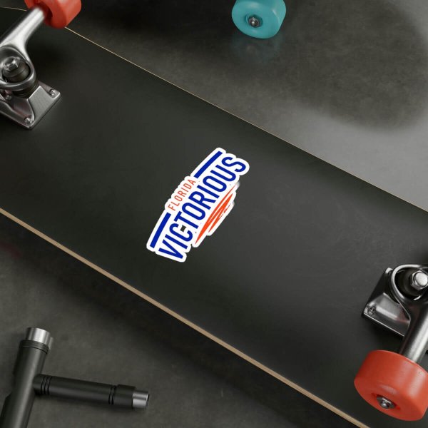 Florida Victorious sticker on skateboard, Florida Gators NIL Partner